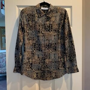 Dress Barn Black/Tan Bliuse sz M